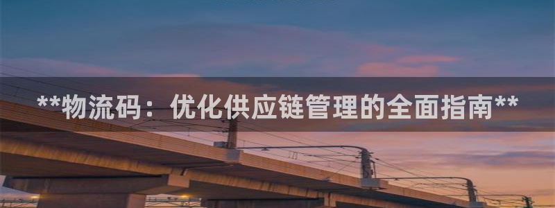 28圈注册网页版：**物流码：优化供