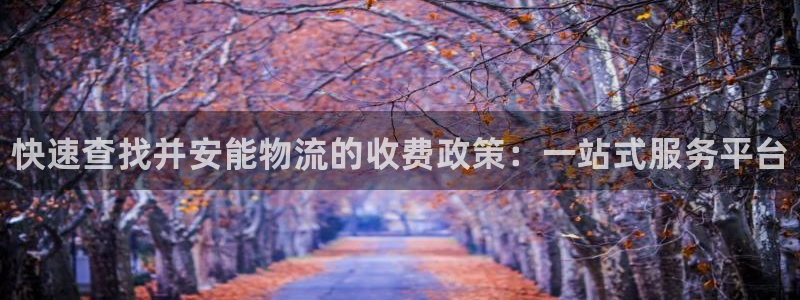28圈游戏链接：快速查找并安能物流的收费政策：一站式服务平台
